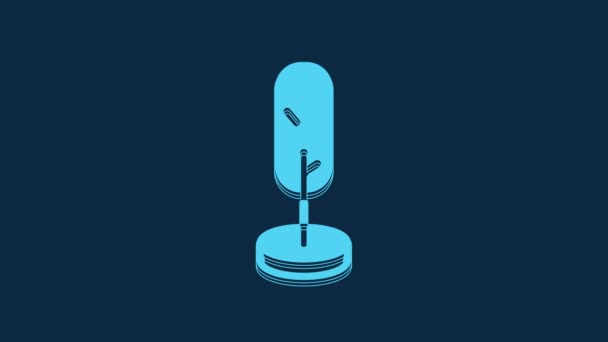 Blue Tree Icon Isolated Blue Background Forest Symbol Video Motion — Stockvideo