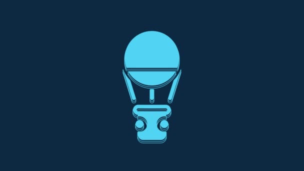 Blue Hot Air Balloon Icon Isolated Blue Background Air Transport — Vídeo de stock