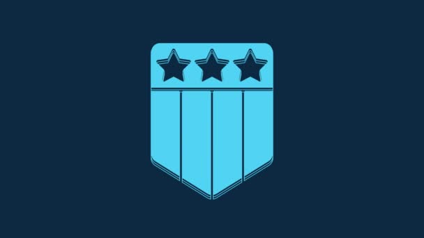 Blue Shield Stars Stripes Icon Isolated Blue Background United States — Stock videók