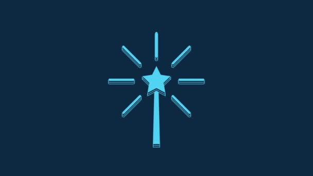 Blue Firework Icon Isolated Blue Background Concept Fun Party Explosive — Stockvideo
