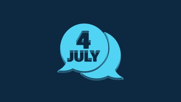 Blue Usa Independence Day Icon Isolated Blue Background 4Th July — Vídeo de Stock