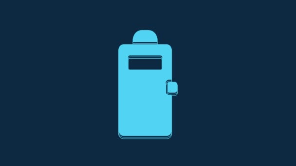 Blue Police Assault Shield Icon Isolated Blue Background Video Motion — Vídeo de Stock