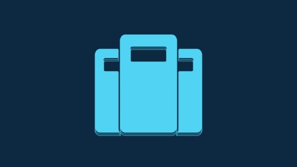 Blue Police Assault Shield Icon Isolated Blue Background Video Motion — Vídeo de Stock