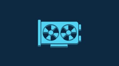 Blue Video graphic card icon isolated on blue background. 4K Video motion graphic animation.
