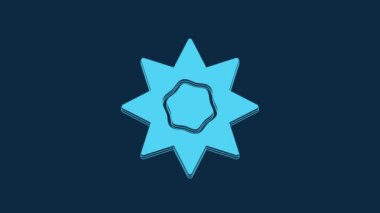 Blue Sun icon isolated on blue background. Summer symbol. Good sunny day. 4K Video motion graphic animation.