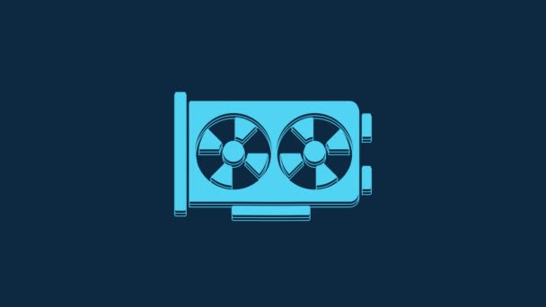 Blue Video Graphic Card Icon Isolated Blue Background Video Motion — 비디오