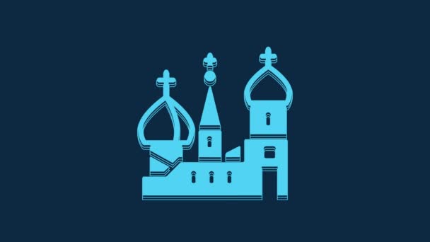 Símbolo Moscovo Azul Catedral São Basílio Ícone Rússia Isolado Sobre — Vídeo de Stock