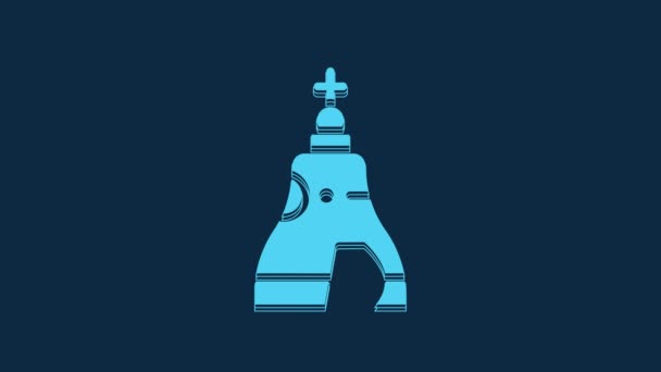 Modrá Zvonek Cara Moskvě Ikona Památníku Izolované Modrém Pozadí Grafická — Stock video