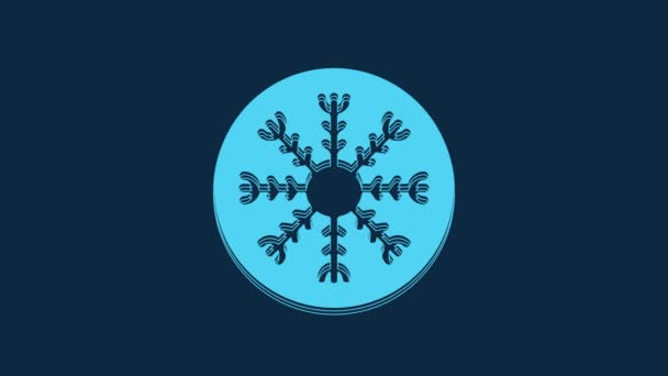Blue Snowflake Icon Isolated Blue Background Video Motion Graphic Animation — 비디오