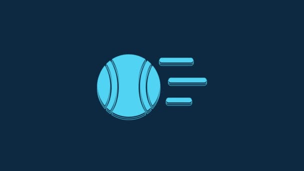 Ікона Блакитного Тенісного Яча Ізольована Синьому Фоні Спортивне Обладнання Відеографічна — стокове відео