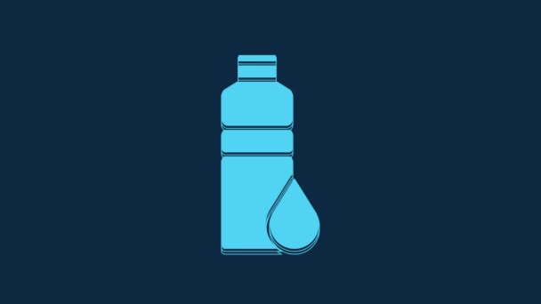 Blue Fitness Shaker Icon Isolated Blue Background Sports Shaker Bottle — Vídeo de stock