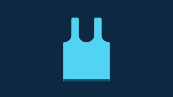 Blue Sleeveless Shirt Icon Isolated Blue Background Video Motion Graphic — Stockvideo