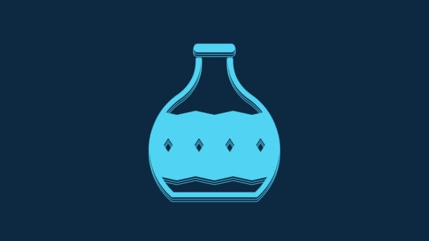 Blue Tequila Bottle Icon Isolated Blue Background Mexican Alcohol Drink — Stockvideo