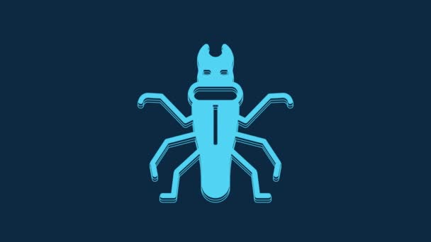 Blue Termite Icon Isolated Blue Background Video Motion Graphic Animation — Stock Video