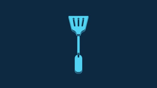 Blue Fly Swatter Icon Isolated Blue Background Video Motion Graphic — Stock Video