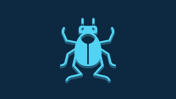 Ikona Blue Beetle Niebieskim Tle Animacja Graficzna Ruchu Wideo — Wideo stockowe
