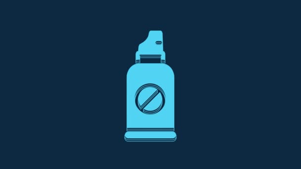 Spray Blu Contro Icona Degli Insetti Isolata Sfondo Blu Animazione — Video Stock