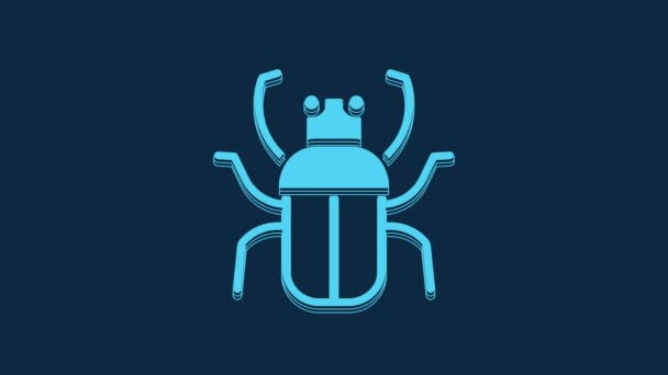 Icona Bug Puzza Blu Isolata Sfondo Blu Animazione Grafica Video — Video Stock