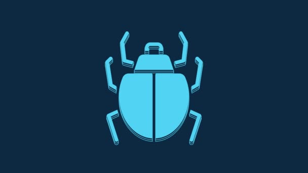 Blue Mite Icon Isolated Blue Background Video Motion Graphic Animation — Stock Video