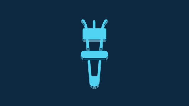 Icono Llama Antorcha Azul Aislado Sobre Fondo Azul Símbolo Fuego — Vídeo de stock