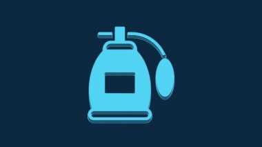 Blue Perfume icon isolated on blue background. 4K Video motion graphic animation.
