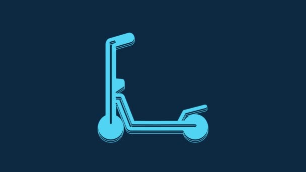 Blue Roller Scooter Children Icon Isolated Blue Background Kick Scooter — Stock Video