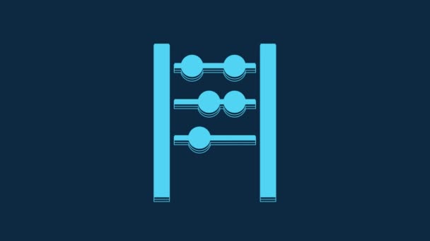 Ікона Blue Abacus Ізольована Синьому Фоні Традиційний Підрахунок Кадрів Освітній — стокове відео