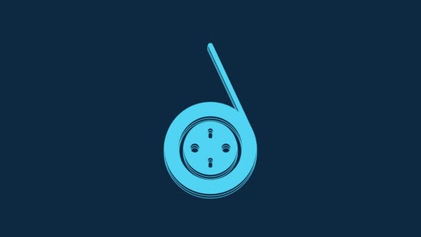 Blue Yoyo Toy Icon Isolated Blue Background Video Motion Graphic — Stock Video