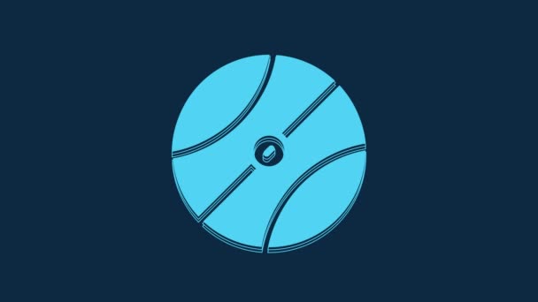 Blue Basketball Ball Icon Isolated Blue Background Sport Symbol Video — Stock video