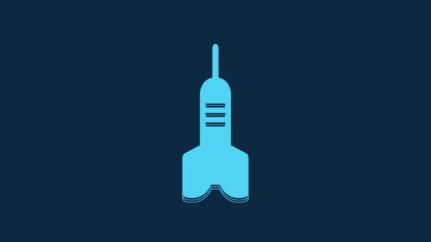 Icono Flecha Dart Azul Aislado Sobre Fondo Azul Animación Gráfica — Vídeos de Stock