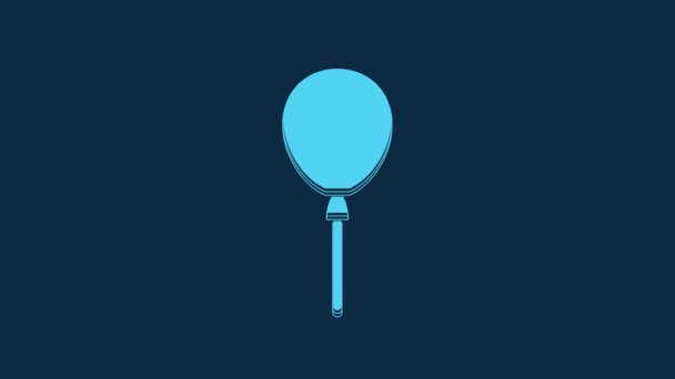Blue Balloons Ribbon Icon Isolated Blue Background Happy Easter Video — Stockvideo
