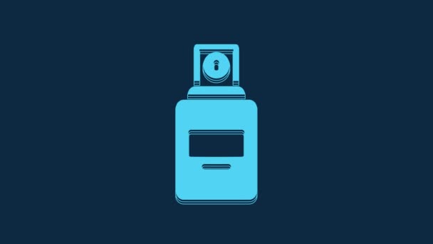 Blue Perfume Icon Isolated Blue Background Video Motion Graphic Animation — Wideo stockowe
