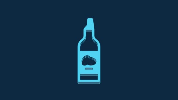 Blue Bottle Olive Oil Icon Isolated Blue Background Jug Olive — Stok video