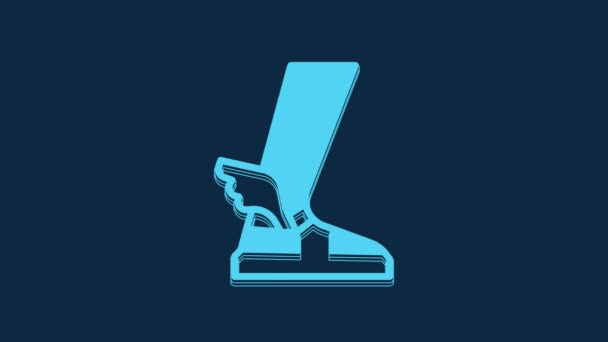 Blue Hermes Sandal Icon Isolated Blue Background Ancient Greek God — Stock Video
