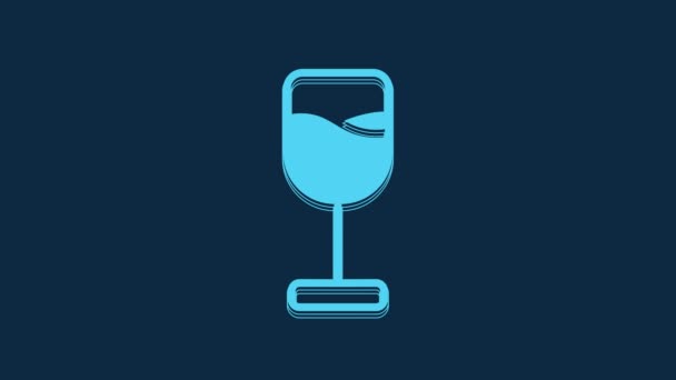 Blue Wine Glass Icon Isolated Blue Background Wineglass Icon Goblet — Wideo stockowe