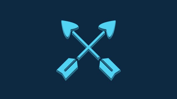 Blue Crossed Arrows Icon Isolated Blue Background Video Motion Graphic — Αρχείο Βίντεο