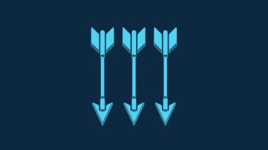 Blue Crossed arrows icon isolated on blue background. 4K Video motion graphic animation.
