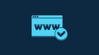 Blue Website template icon isolated on blue background. Internet communication protocol. 4K Video motion graphic animation.