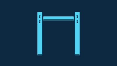 Blue Sport horizontal bar icon isolated on blue background. 4K Video motion graphic animation.