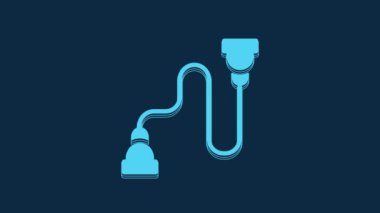 Mavi Göğüs genişletici simgesi mavi arkaplanda izole edildi. 4K Video hareketli grafik canlandırması.