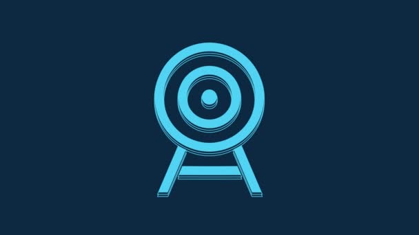 Blue Target Arrow Icon Isolated Blue Background Dart Board Sign — Stock videók