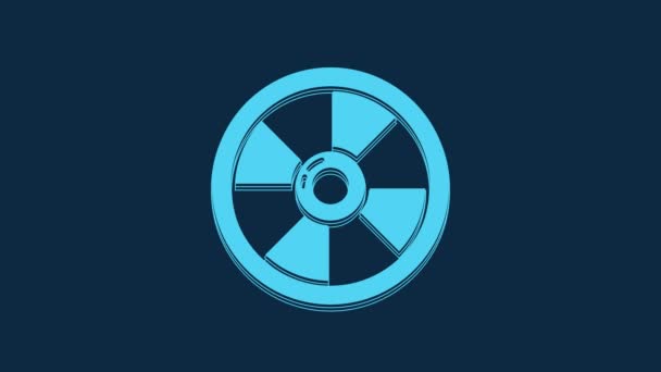 Blue Wooden Shield Icon Isolated Blue Background Security Safety Protection — Stock Video