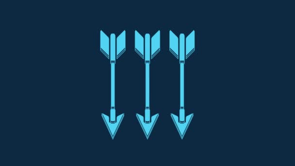 Blue Crossed Arrows Icon Isolated Blue Background Video Motion Graphic — Video