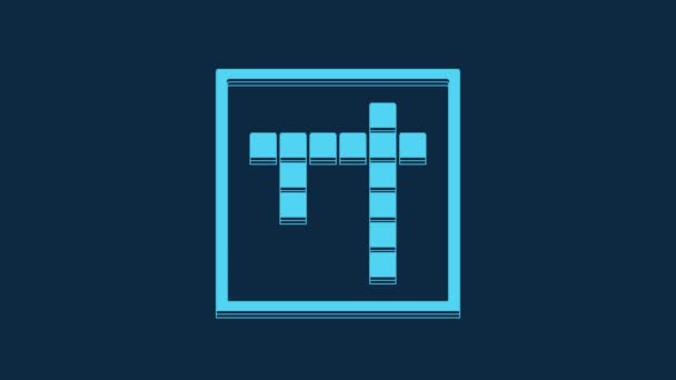 Ikona Blue Bingo Izolované Modrém Pozadí Loterie Vstupenky Americkou Bingo — Stock video