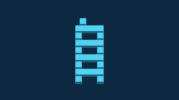 Piezas Mahjong Azul Icono Aislado Sobre Fondo Azul Mahjong Chino — Vídeo de stock