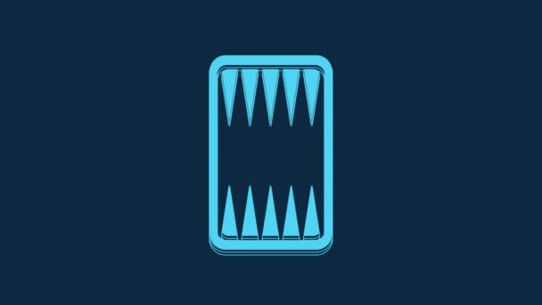 Ícone Placa Gamão Azul Isolado Fundo Azul Animação Gráfica Movimento — Vídeo de Stock