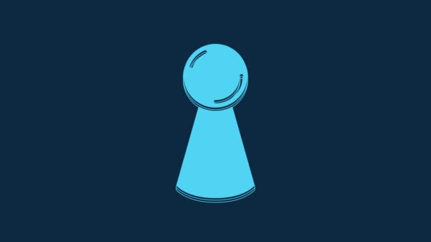Blue Chip Icona Del Gioco Tavolo Isolato Sfondo Blu Animazione — Video Stock