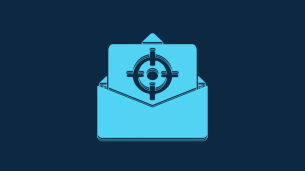 Blue Mail Mail Icon Isolated Blue Background Envelope Symbol Mail — Vídeo de Stock