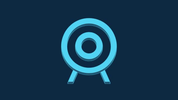 Blue Target Sport Icon Isolated Blue Background Clean Target Numbers — Wideo stockowe