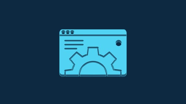 Blue Browser Setting Icon Isolated Blue Background Adjusting Service Maintenance — Stock videók